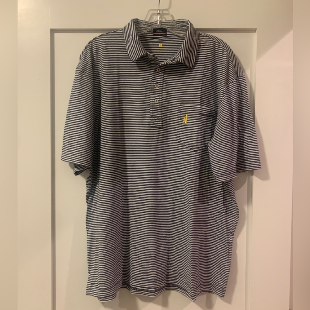 Johnnie-O L Striped Pocket Cotton Polo
